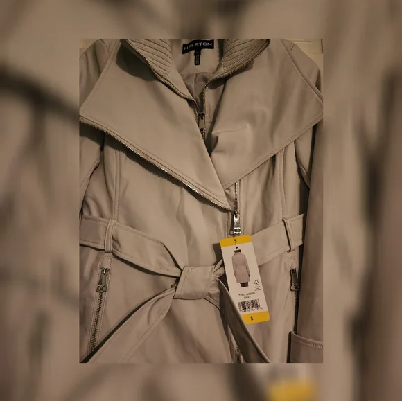 NWT Halston Women's Belted Trench Coat S (4-6) - Picture 7 of 12